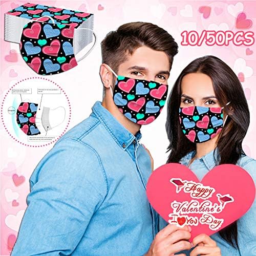 Jtckarpu 50pcs Valentines máscaras para mulheres Dia dos namorados Mulheres Mulheres Disponíveis Coração Doce para Feder