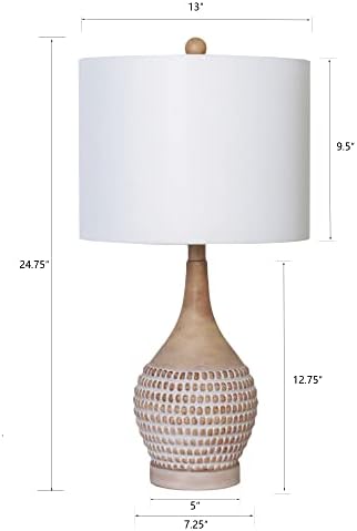Lâmpadas tradicionais de mesa do MAXAX Conjunto de 2 com portas USB, lâmpadas de cabeceira de 24,75 de fazenda em lâmpadas de mesa de cabeceira poli de 3 vias, com tonalidade branca para sala de estar, quarto, escritório