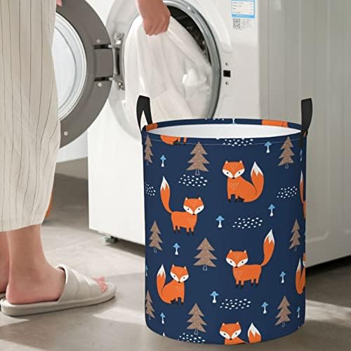 Animal Fox Laundry Horty Cestas de roupa dobrável com alças cesto de roupas dobráveis ​​sujas cesta de roupa de roupa