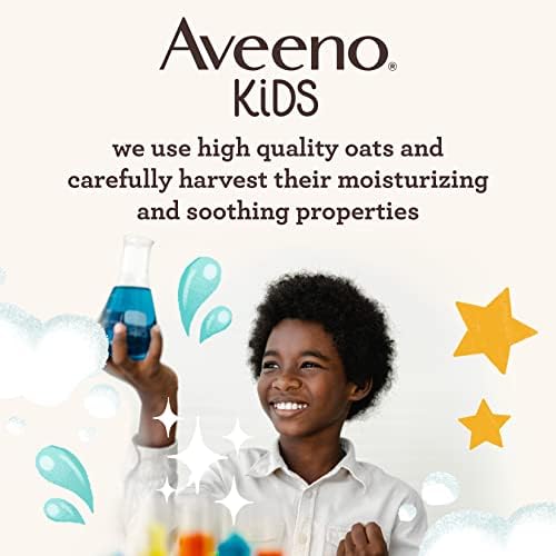 Aveeno Kids 2-em-1 Shampoo e condicionador hidratante, limpa, condições e destannam delicadamente os cabelos das crianças, formulados com extrato de aveia, para pele e couro cabeludo sensíveis, hipoalergênicos, 12 fl. oz