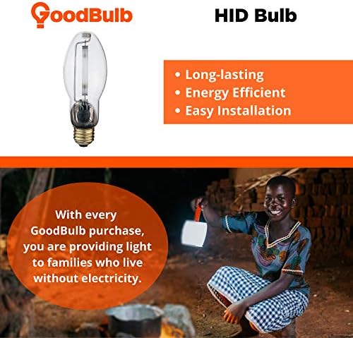 Goodbulb Lu70/Med | Lâmpada de alta pressão de sódio HID | 70W E26 Base ED17 ANSI Código S62 | Alta saída HID Light | Acabamento