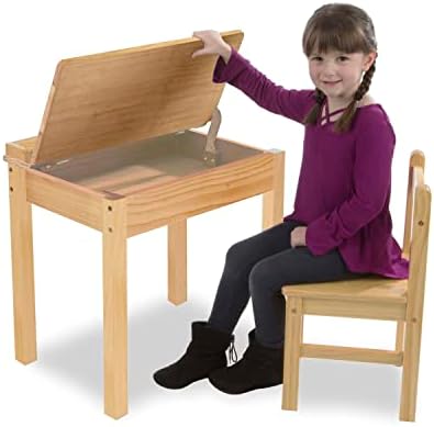 Melissa e Doug Wooden Lift -top Desk & Chair - Honey