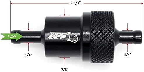 APE Racing Billet Aluminium Universal 1/4 Sinterned Bronze In-line Filtro de combustível para motocicleta ATV Dirt Bike Quad ou pequenos motores