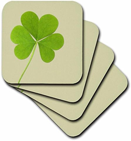 3drose cst_39339_2 Clover verde Arte irlandesa St. Patricks Day Sofast Coasters, conjunto de 8