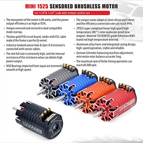 Superar Hobby Mini 1525 3500kV Sensore Motor Motor Motor Diâmetro 2mm para 1/24 1/28 Mini RC Car