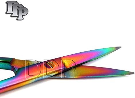 DDP Multi Titanium Color Rainbow Kelly Scissors 6.25 Aço inoxidável reto
