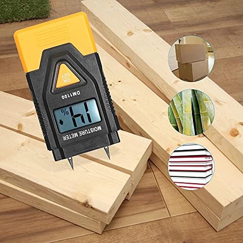 ASUVUD 3 em 1 Medidor de madeira digital Concreto Tester de umidade de madeira serrada Nível portátil para medir