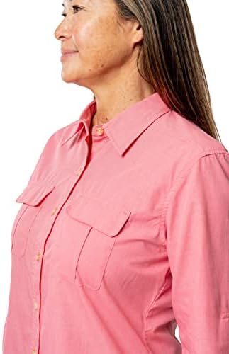 Camisa de campo de manga comprida feminina de Shield de insetos, UPF 30+ camisa de pesca ao ar livre com proteção de