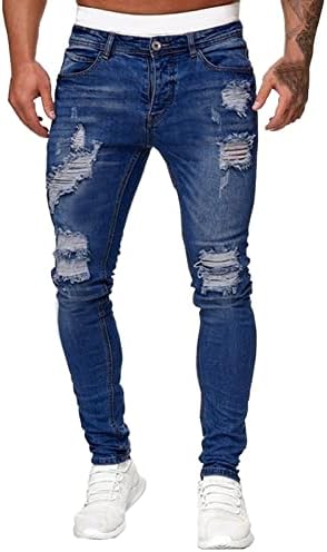Fiados de cor de cores rasgadas calças sólidas gradiente lavado jeans masculinos de calças casuais relaxadas jeans jeans