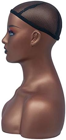 Tauzveok Wig Mannequin Head for Wigs Mannequin Head Base Relensless Cabeça para estilo de cabelo, treinamento, Stand da cabeça de exibição, mulher, 392344cm