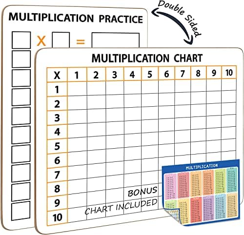 Clas de multiplicação de apagamento a seco quadro branco 9 x 12 Tabela de multiplicação L Times de dupla face Tabela