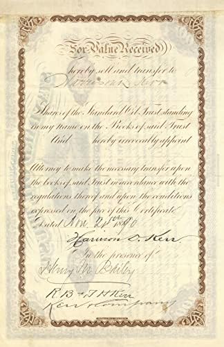 Standard Oil Trust assinado por J.D. Rockefeller e John D. Archbold - Certificado de Estoque