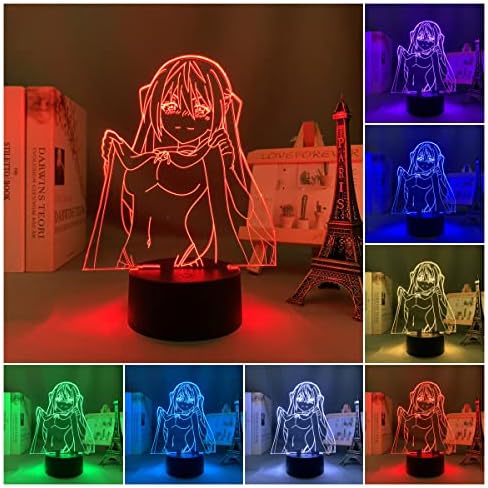 JSDECOR Anime Trindade Sete Sherlock Lieselotte Figura 3D Ilusão Night Light LED Tabel Lâmpadas de mesa