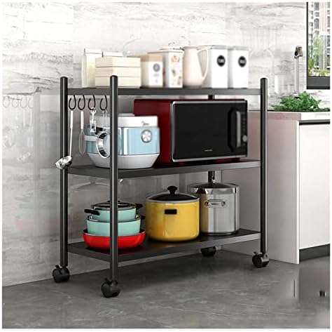 Jahh Storage Rack Metal Storage Rack com rodas Prateleiras ajustáveis ​​Armário de armário de cozinha