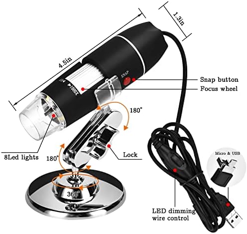 Microscópio USB, Microscópio Digital 40x-1000x 3 em 1 PCB Microscópio Microscópio Câmera Endoscópio Microscópio Portátil,