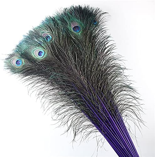 Pumcraft Feather for Craft Beautiful 70cm-80cm/28-32inch Pavão roxo de penas para acessórios de casamento Diy Decoration