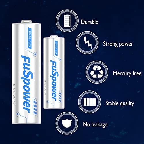 Fuspower 100 Pack AA Baterias LR6 Bateria de 1,5V Dobrar uma baterias alcalinas para dispositivos domésticos e de escritório,