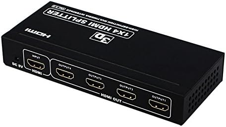 HDMI Matrix Switche, dispensador HDMI, 4 Port HDMI Splitter 1 em 4 Out HDMI 1.4 Distribuidor alimentado Splitter 1x4 para 4kx2k