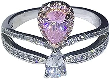2023 Requintado Diamantes rosa Diamantes zircão Conjunto para mulheres Anel de noivado Jóias Presentes de acrílico Tamanho