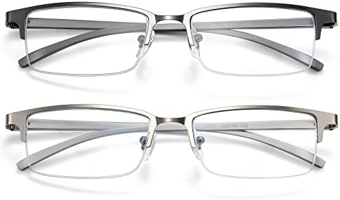 Gaoye 3 óculos de leitura de pacote homens homens, leitores de bloqueio de luz azul anti -brilho UV, ampliando os óculos de metal