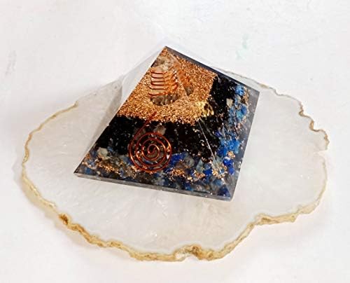 Pirâmide Orgona, gerador de energia para Proteção e Cura EMF - Pirâmides de Orgonita de Meditação/Lapis Lazuli - Black Tourmaline