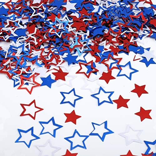 Vermelho Branco Blue Twinkle estrela Confetes de mesa para o dia 4 de julho Decorações de festas Independência Dia Nacional do Dia