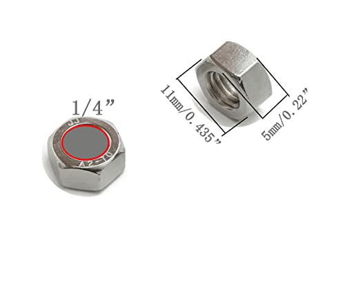 OLSSCMLO Aço inoxidável porcas 5/16 -18, 304 aço inoxidável 18-8 porcas, fixadores totalmente rosqueados