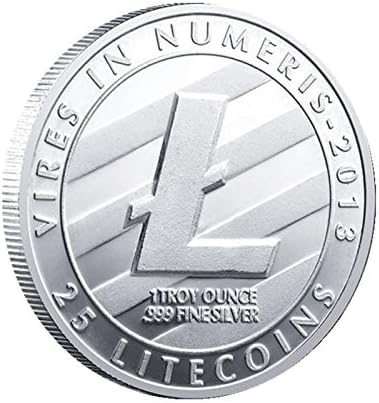 1PCS Silver Litecoin Comemorativo Coin Silver Plated Coin Coin Limited Edition Colera colecionável com caixa de proteção