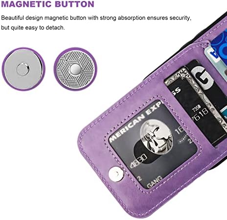 Kihuwey Compatível com a carteira do iPhone 14 Pro Case com titular de cartão de crédito, Flip Premium Leather Magnetic