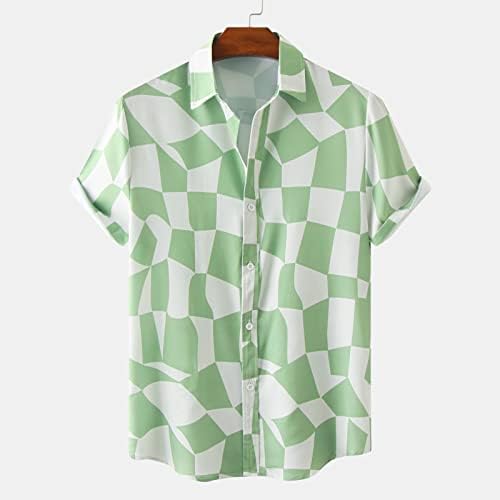 Gdjgta masculino verão havaí camisa impressa blusa de manga curta de colar camisa de colar