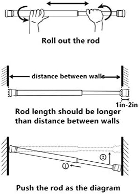 Barras de armário hastes de tensão, tensões de mola de 4 pacote hastes de 11,8 a 20 polegadas de aço ajustável de