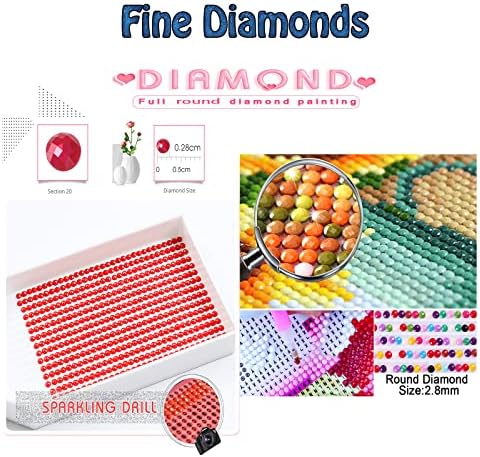 Kits de pintura de diamante para adultos, comollon diamante arte infantil tinta 5D para iniciantes por números, broca completa