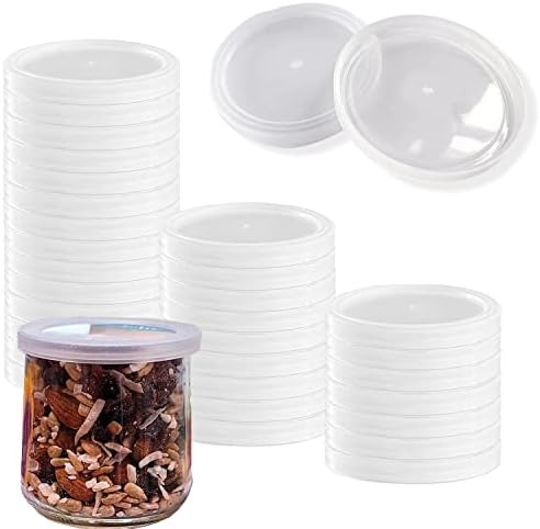 Nramoos 30 pcs iogurte jarra tampas -tampas de iogurte de iogurte plástico tampas de armazenamento reutilizáveis ​​tampas de substituição compatíveis com frascos de iogurte Oui