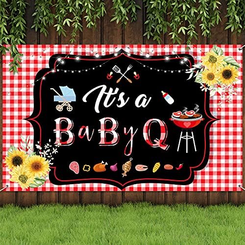 BBQ Baby Shower Party Decoration Supplies É um cenário Babyq Babyq Banner Baby Chuser Backbor