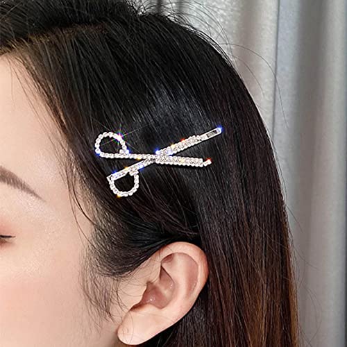 STTIAFAY VINTAGE CRISTAL CABELO CLIP BARRETTE CZ SCISSSORS CHISSO