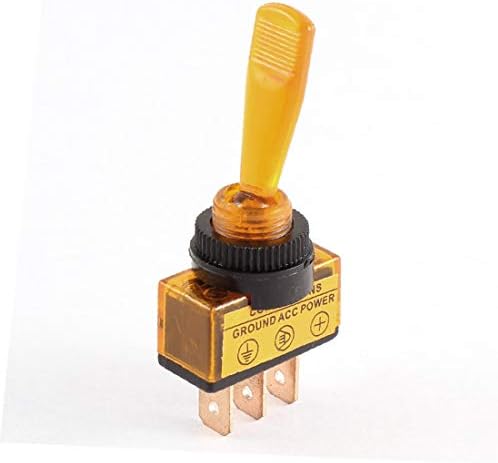 X-dree dc 12v 20a lâmpada amarela Arm longo spst travestia interruptor de 12 mm (interruttore a Levetta a chiusura