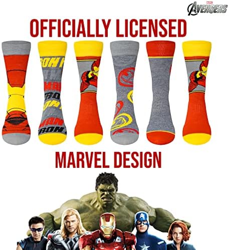 Marvel Legends Meias para meninos e homens, meias de 6 pacote para meias masculinas e meninos, meias atléticas masculinas,
