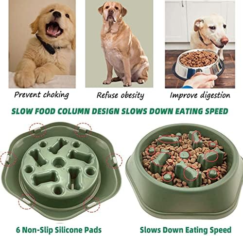 Tigelas de cachorro de alimentador lento, tigelas de cachorro de alimentação lenta tigela interativa de bloat parada para