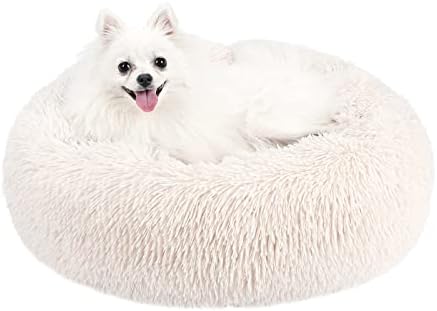 LABPEPET Extra pequena cama de cachorro lavável, calmante cama de estimação para cães gatos donut confortável redondo camas de animais de estimação duráveis ​​duráveis