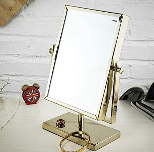Espelho de maquiagem de maquiagem de espelho pequeno, espelho de beleza quadrada de dois lados, espelho de ampliação 2x, espelho