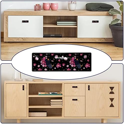 Guerotkr 4 PCs, alças de armário de retângulo, botões de armário, botões de cômodos, alças para armários e gavetas, flor