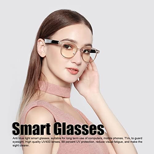 Luqeeg óculos inteligentes para homens mulheres, óculos de sol Bluetooth sem fio, música de ouvido aberta e chamadas