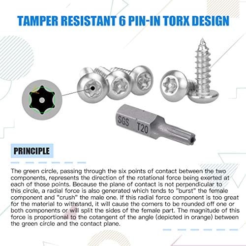 Glarks 51pcs 8 x 1-1/4 '' Button Head Torx Folha de segurança parafusos de metal de aço inoxidável parafusos resistentes