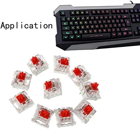 MX Red Key Switch Bllndx 10pcs Placa Material montado Chaves de teclado linear com ferramenta de tração para teclado mecânico