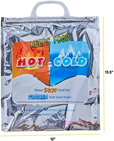 Superio quente e frio reutilizável armazenamento de alimentos de bolsa para itens congelados e itens quentes, incluindo lancheiras e sacolas de compras reforçadas com bolsas refrigeradas pesadas