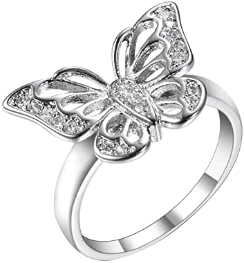 2023 Novas mulheres criativas Bracelete de zircão Animal Jóias Butterfly Ring Ring Wedding Fashion Engagement Ring