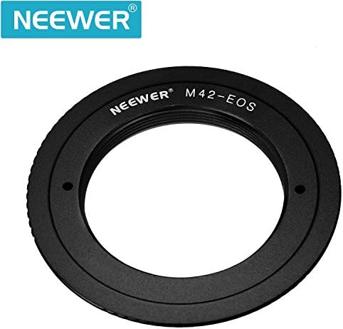 Adaptador de montagem em lentes de liga de alumínio Newer para a câmera da lente M42 para Canon EOS, como 1D/1DS, Mark II, III, 5D, Rebel XT, Xti, T2i e muito mais - Black