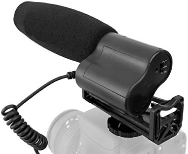 Microfone de espingarda com windscreen e muff de gato morto para Canon EOS 77D