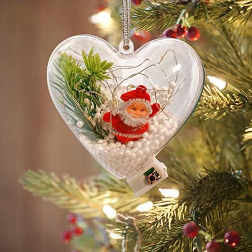 Luzes decorativas brilham na árvore de Natal pendente de gancho de ornamento de pacote diy infantil e