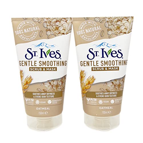 St. Ives Face Scrub Smoothing Smoothing Face Scrub Face Lavagem de acne de 5 onças para cuidados com a pele para